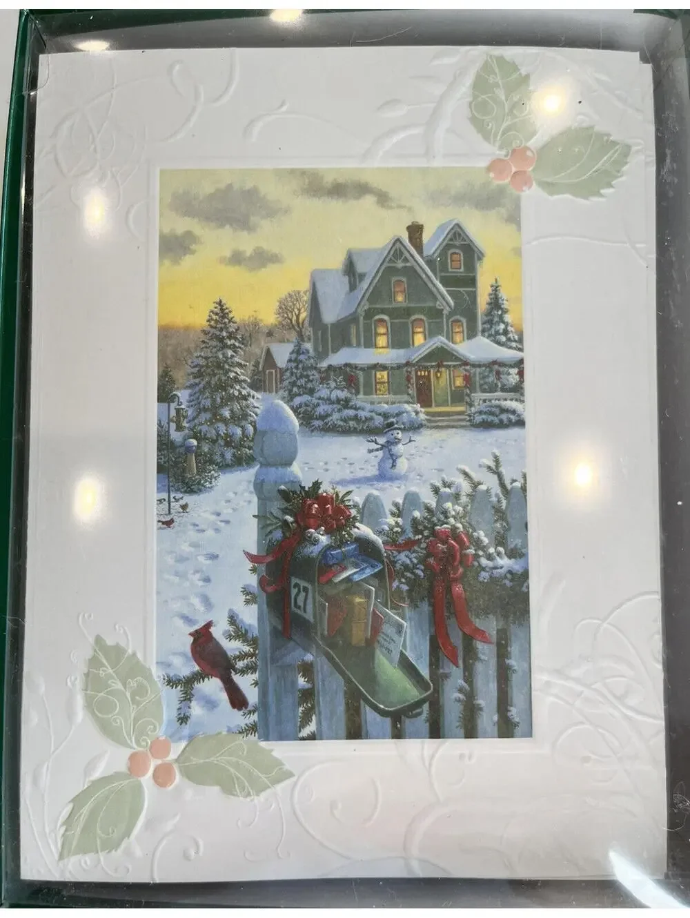 Christmas Card Embossed Cards 1 Box Contains 12 Cards And Envelopes. New In Box.